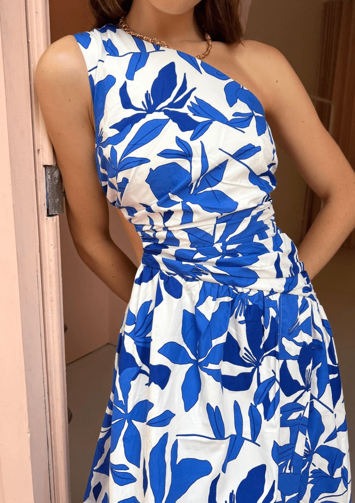 Bleue Asymmetrical Cut Out Maxi Dress Clothing Shona Joy 