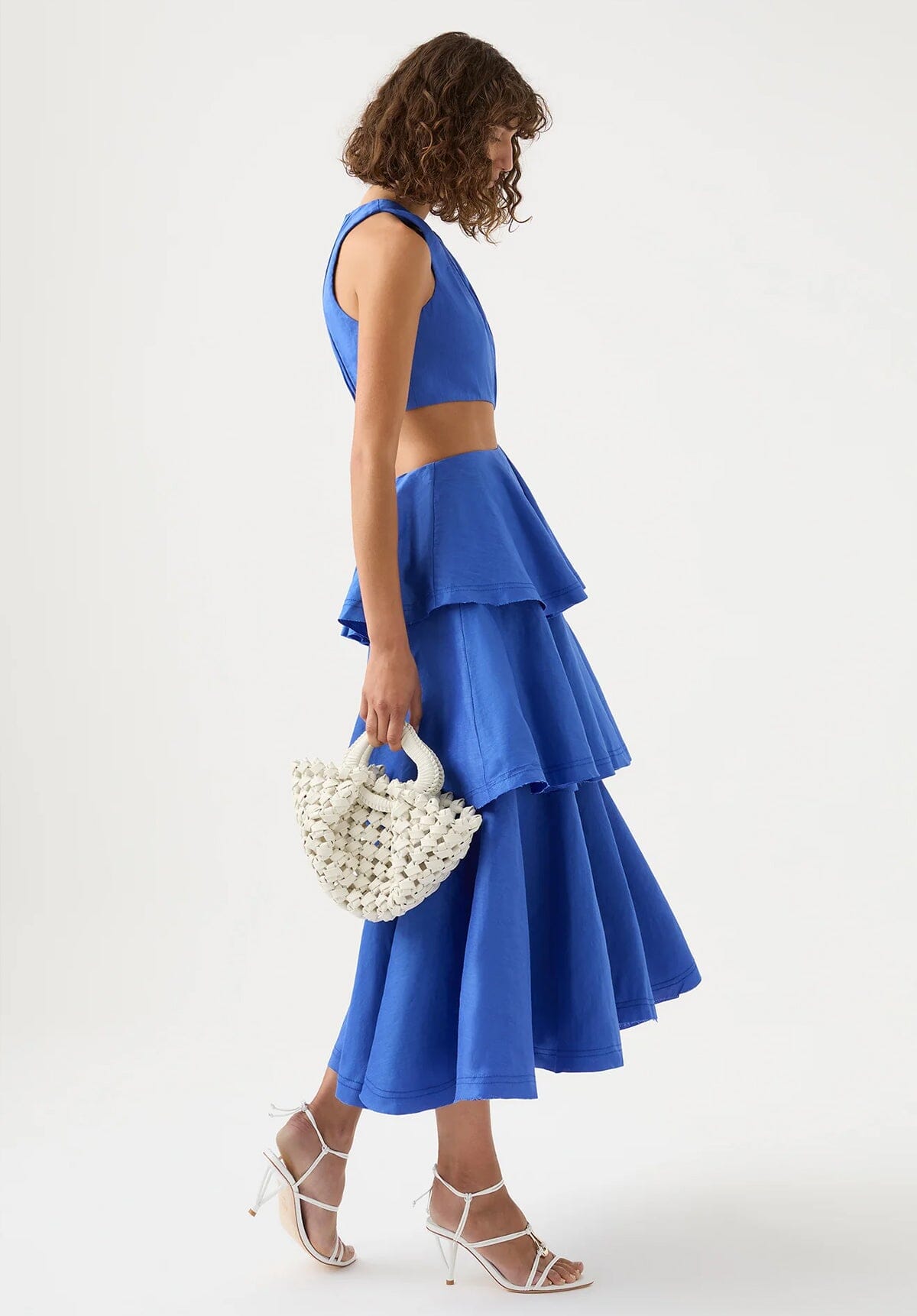 Wave Cut Out Dress - Blue Clothing Aje 