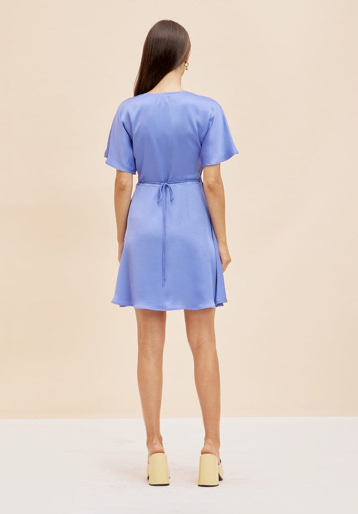 Bettina Satin Minidress - BLUE Clothing RUBY 