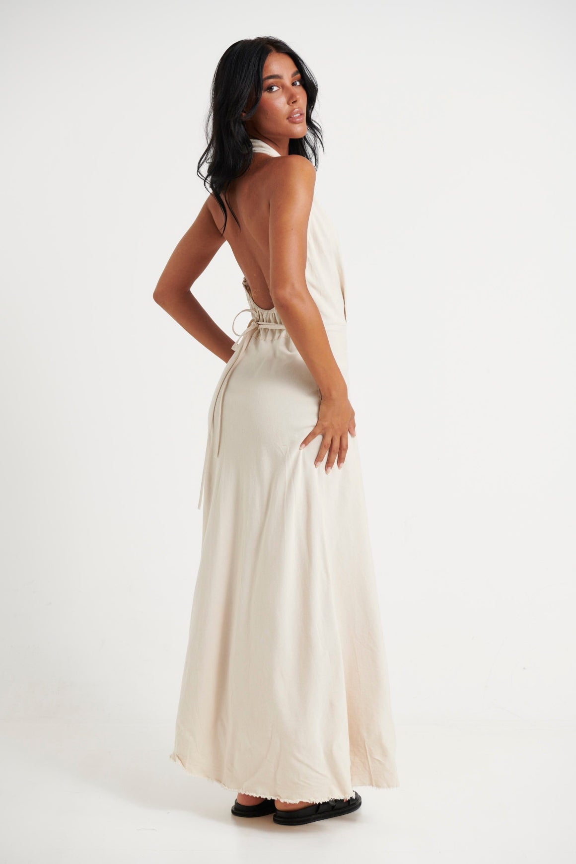 Ari Midi Dress - Oat Dresses Bronze Snake 