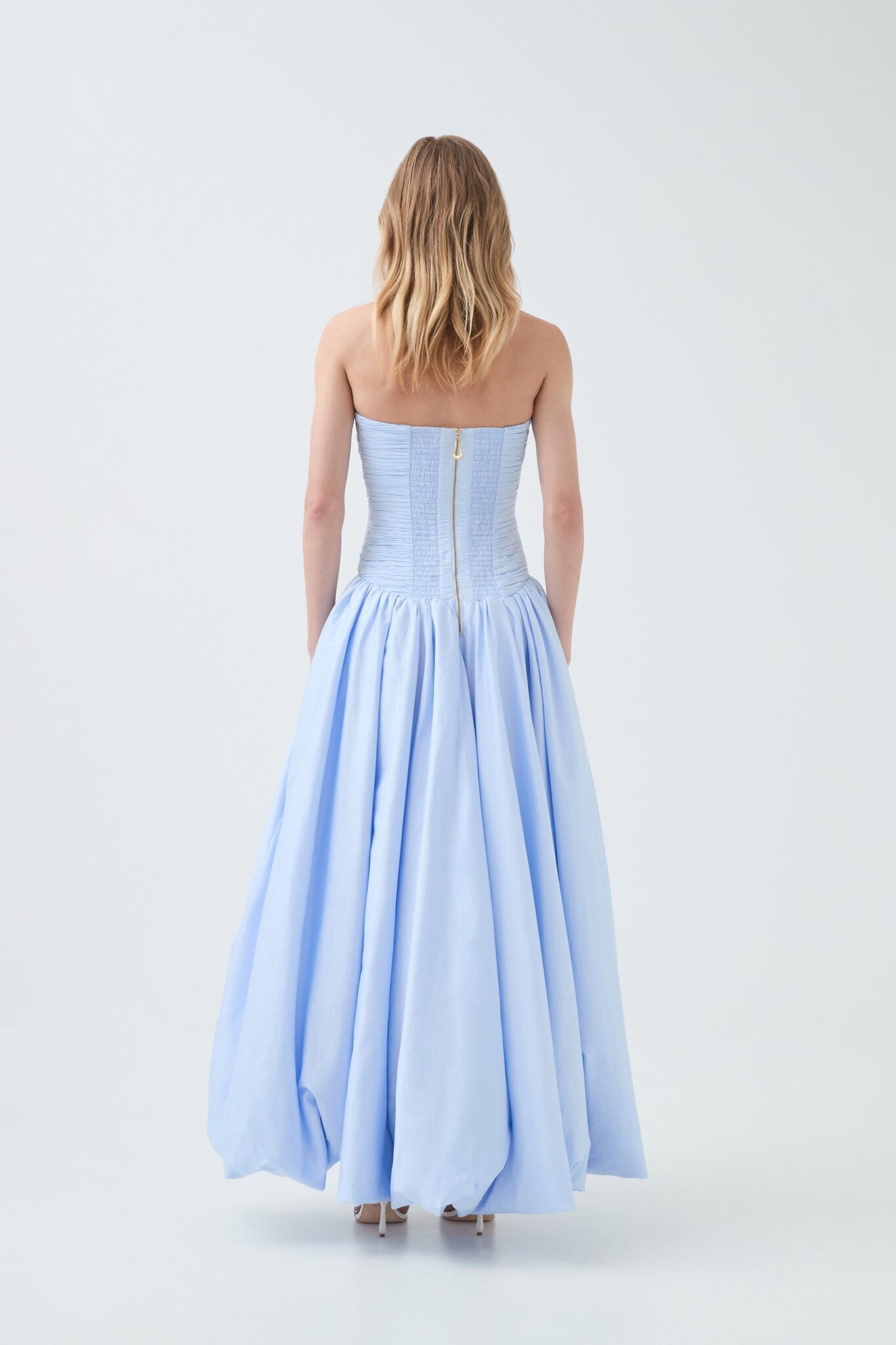Violette Bubble Hem Maxi Dress - Blue Clothing Aje 