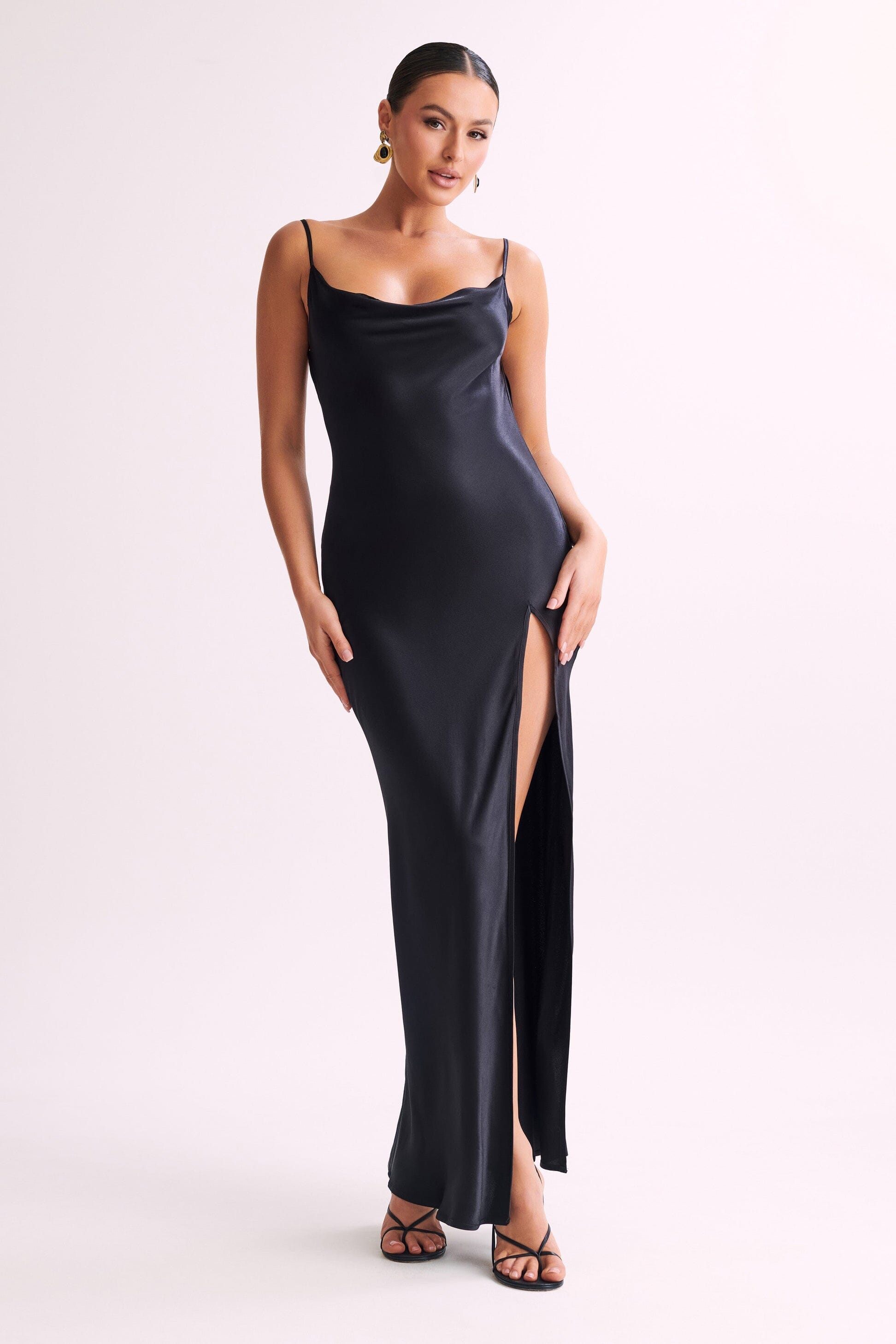 Jade Backless Gown - Black Dresses Meshki 