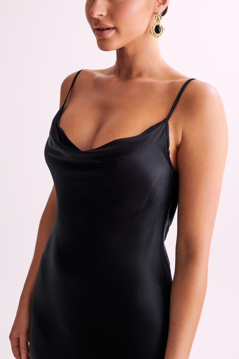 Jade Backless Gown - Black Dresses Meshki 