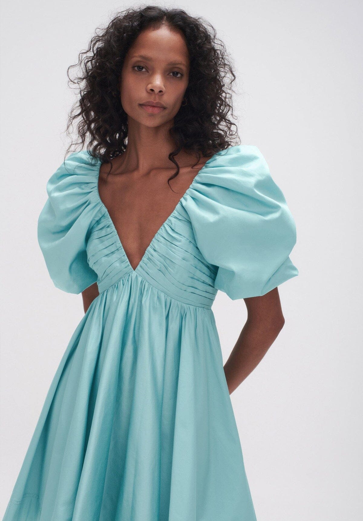 Gabrielle Plunge Mini Dress - Spearmint Clothing AJE 