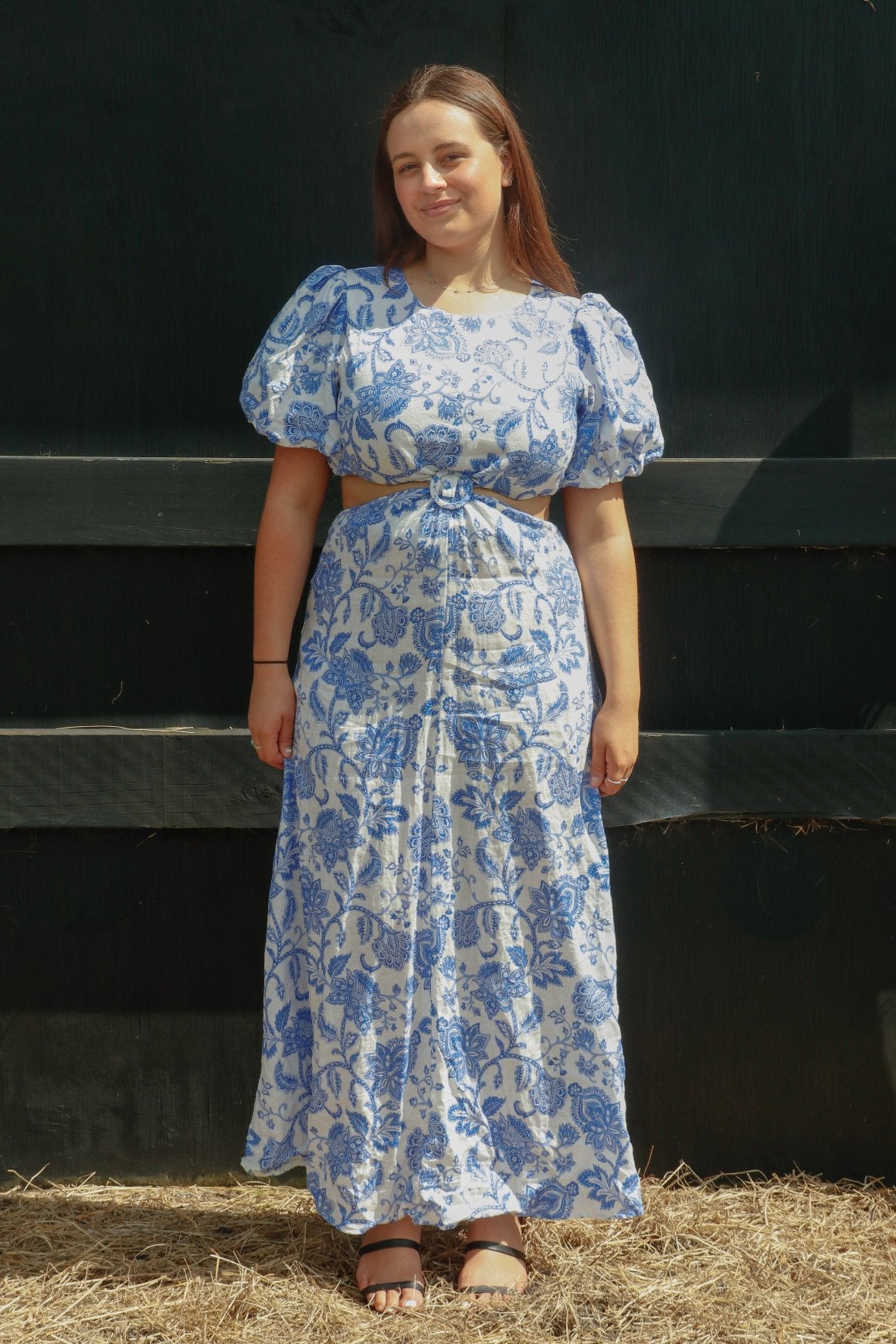 Athena Maxi Dress - Blue Floral dresses Kivari 