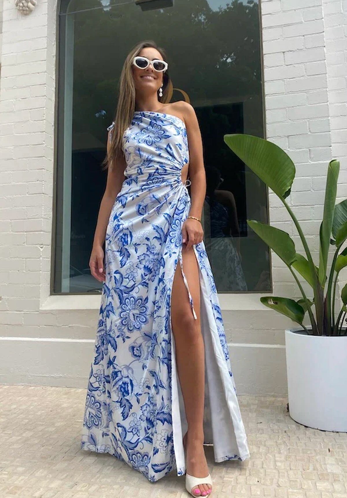 Nour Paisley Floral Dress - Blue Floral clothing SONYA 
