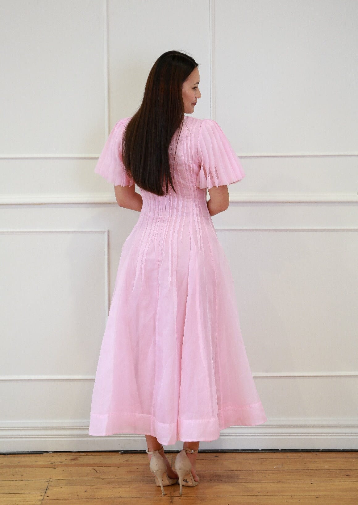 Nova Pleated Midi Dress - Pink Clothing Aje 