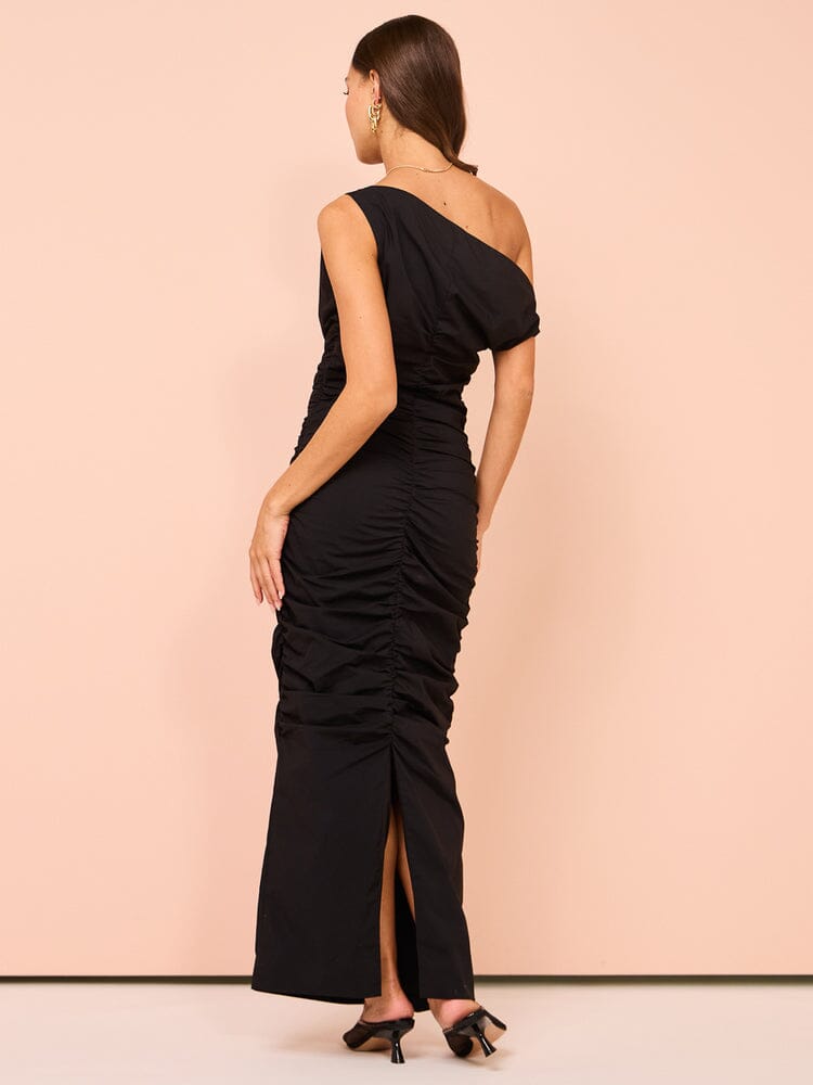 Issy One Shoulder Midi Dress - Black Dresses Issy 