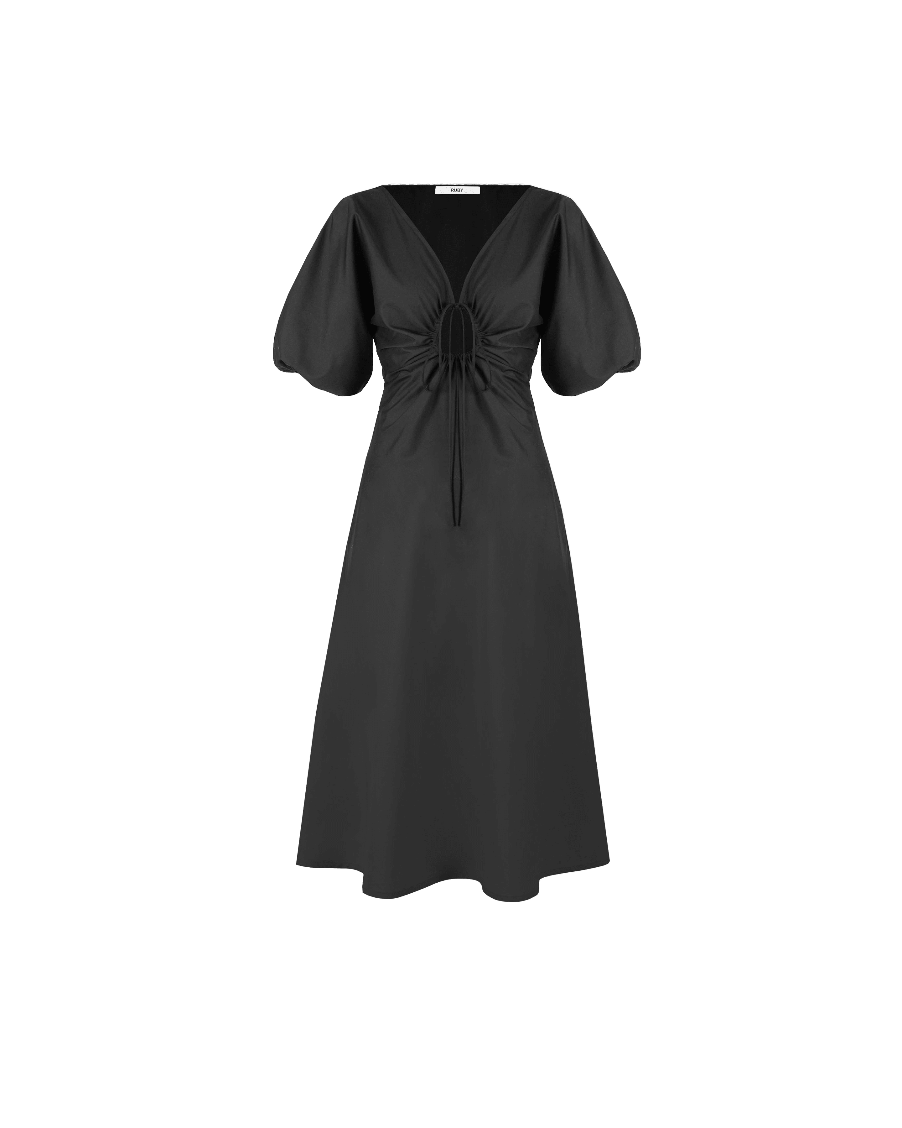 Donovan Tie Dress - Black Clothing RUBY 