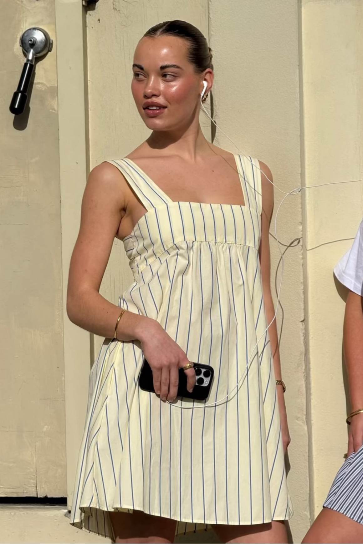 Margie Tie Back - Yellow with Blue Stripe Clothing Ruby 