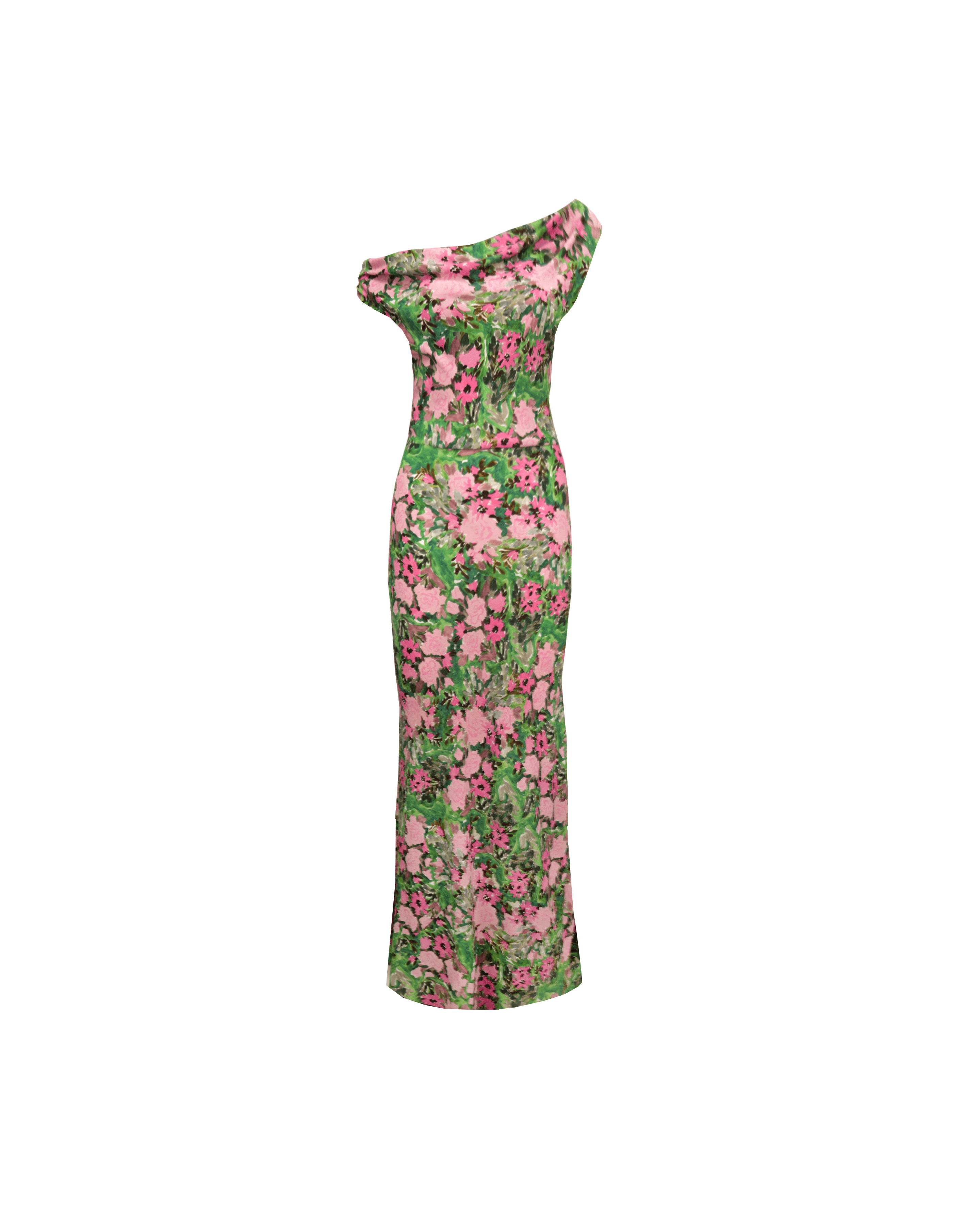 Melon Maxi Dress - Pink Green Floral Clothing RUBY 