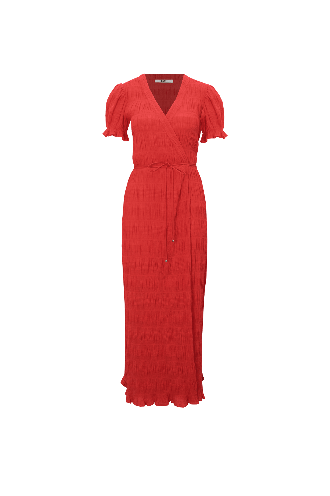 Mirella Short Sleeve Wrap Dress - Red Clothing Ruby 