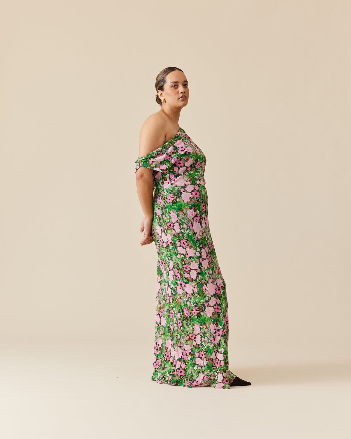Melon Maxi Dress - Pink Green Floral Clothing RUBY 