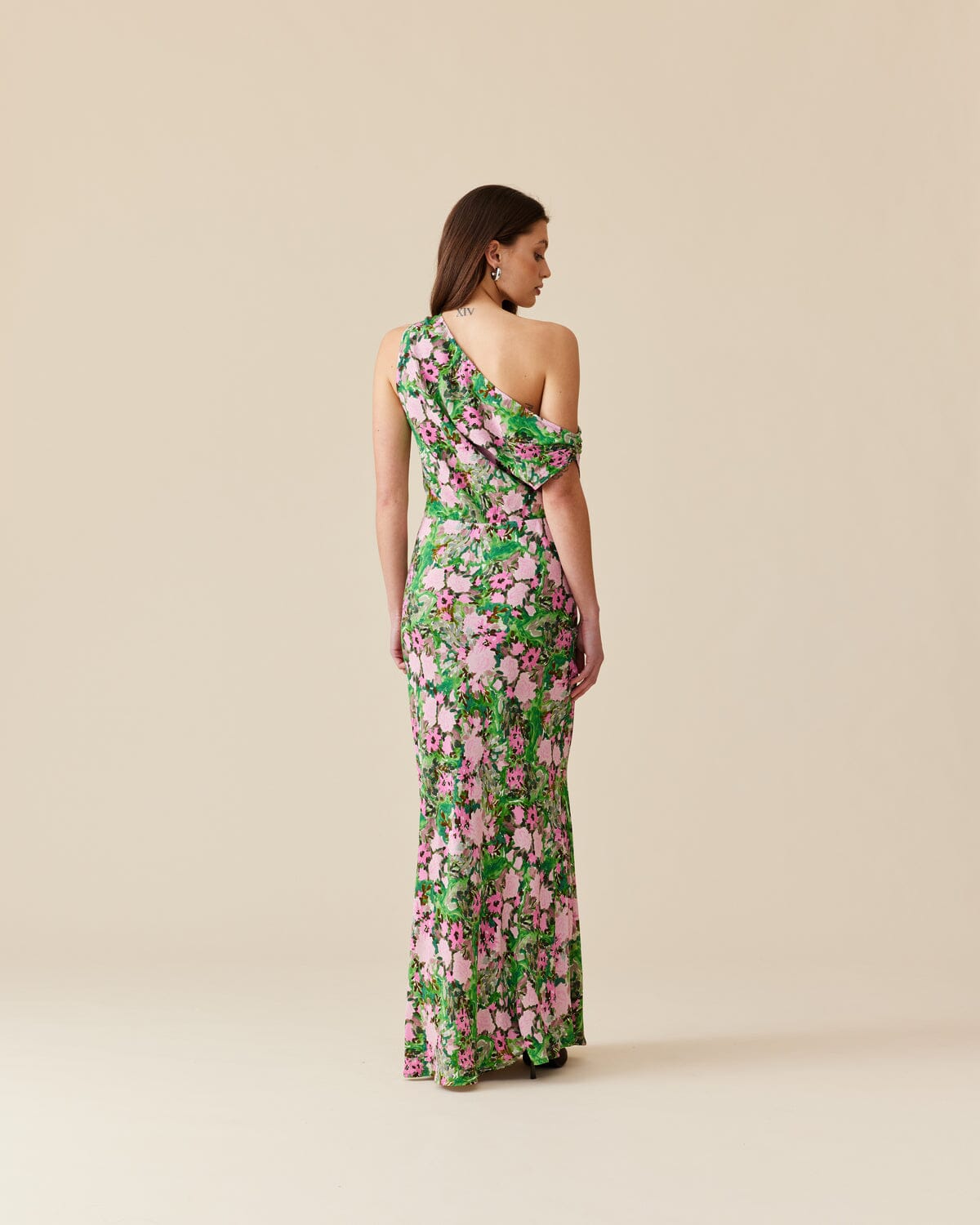 Melon Maxi Dress - Pink Green Floral Clothing RUBY 