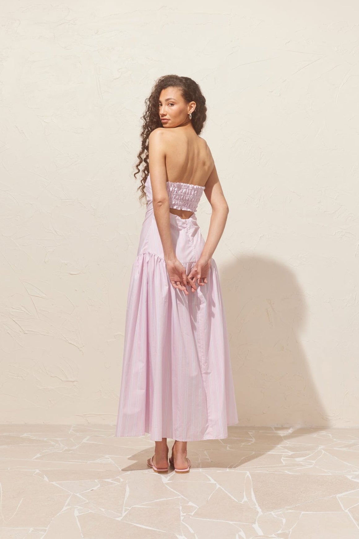 Trulli Maxi Dress - Pink Gingham Clothing Ruby 
