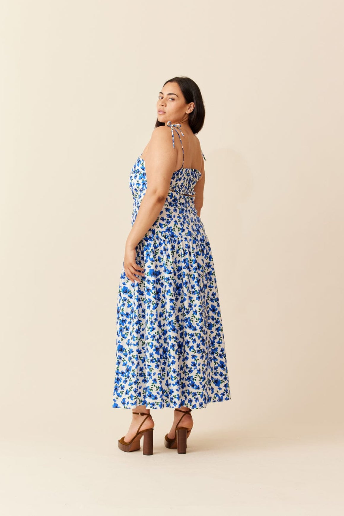 Trulli Maxi Dress - Blue Floral Clothing Ruby 