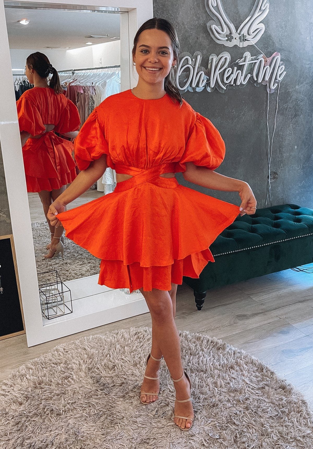 Gracious Cut Out Mini - Orange Clothing Aje 