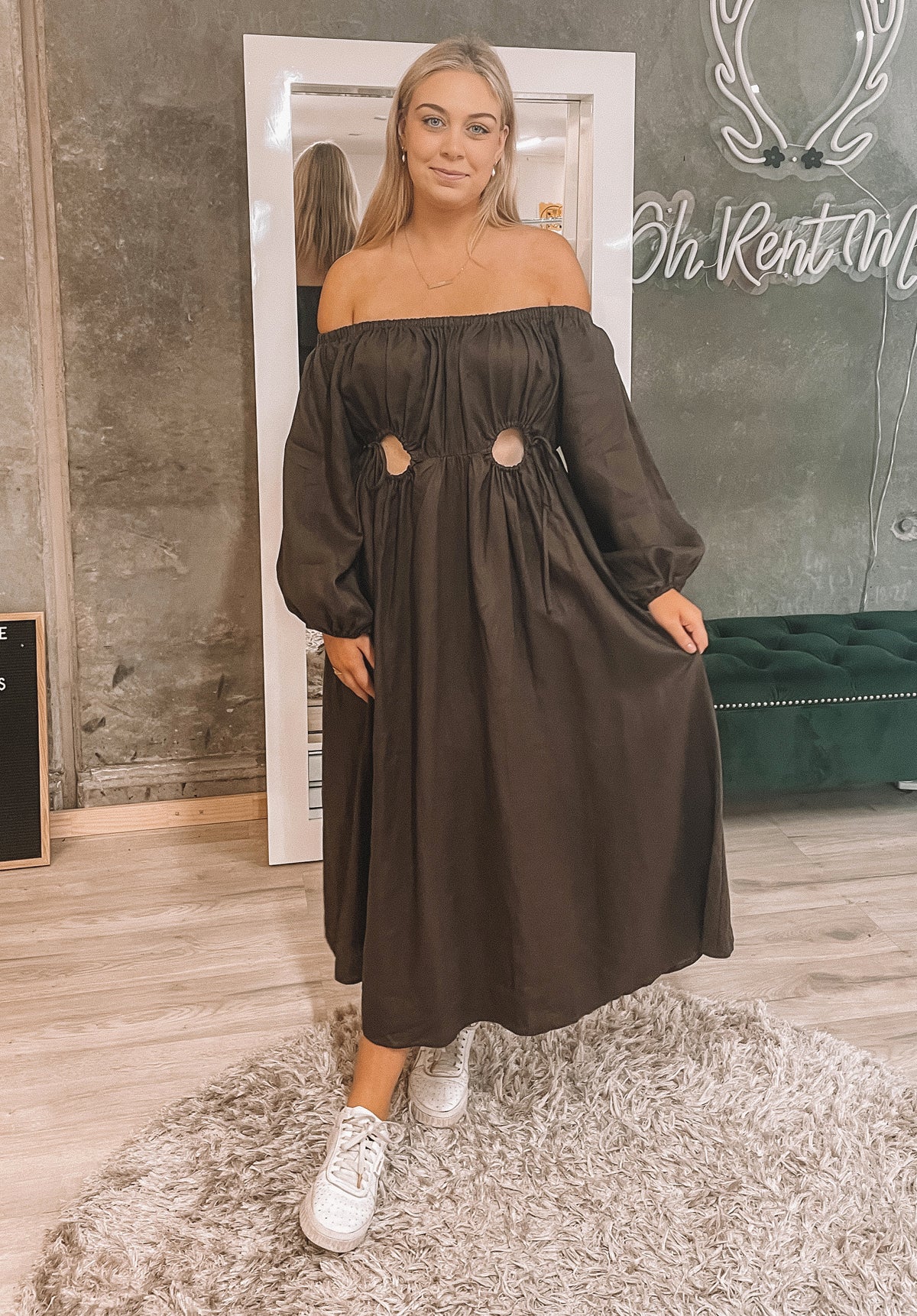 Manon Dark Chocolate Linen Midi Clothing Dissh 