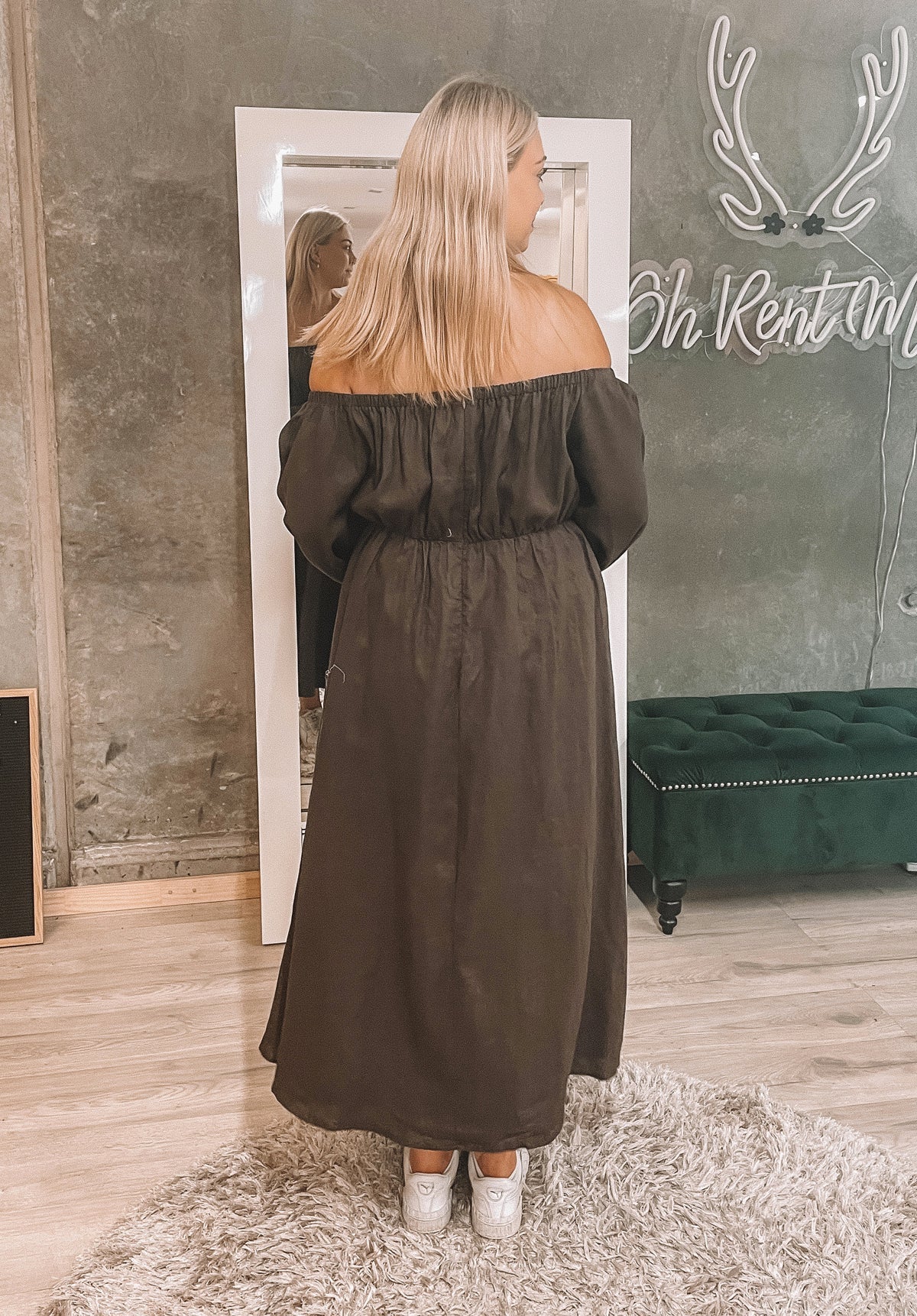 Manon Dark Chocolate Linen Midi Clothing Dissh 