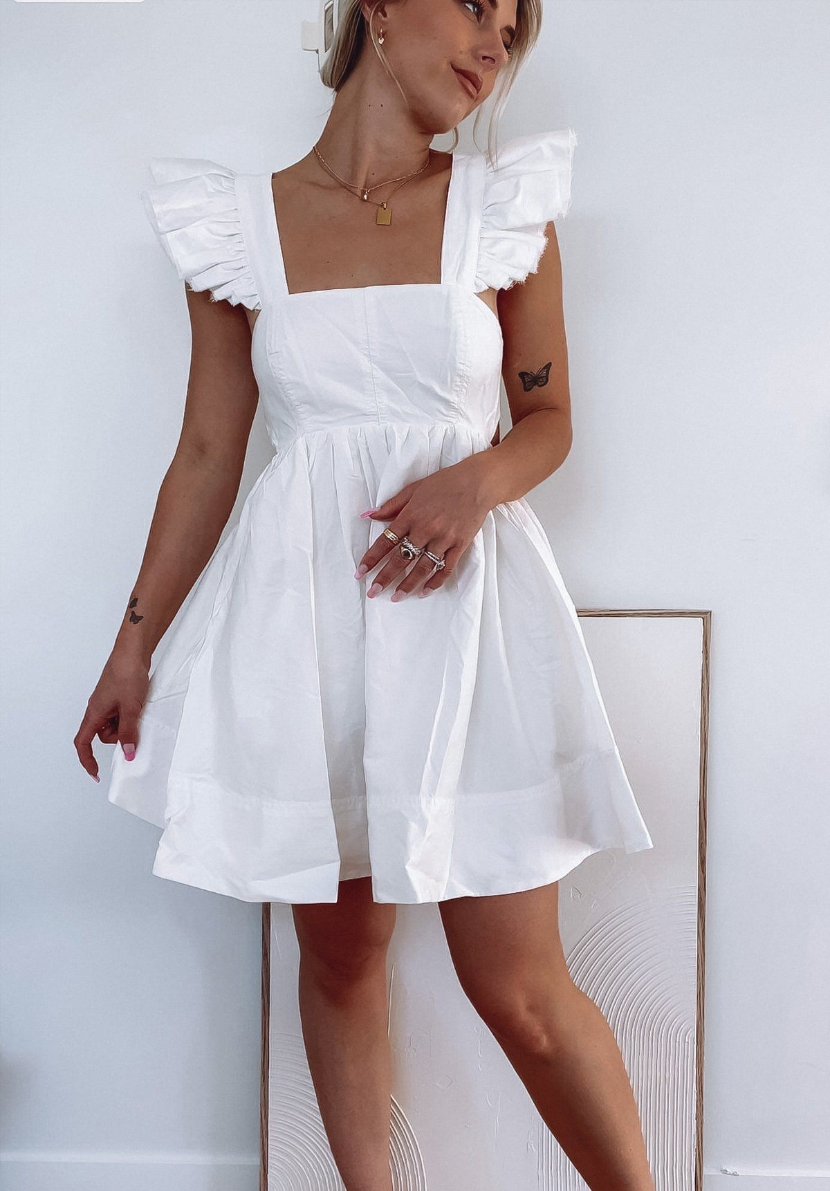 Midsummer Mini Dress - Ivory Clothing Aje 